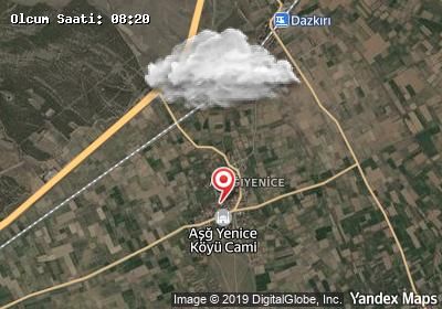 Aşağıyenice bugünkü hava durumu haritası