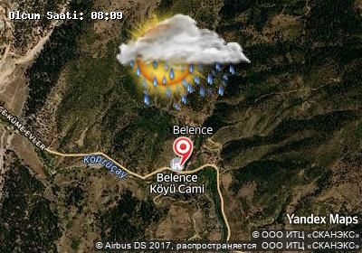 Belence bugünkü hava durumu haritası