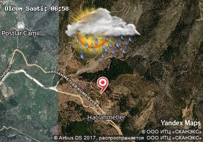 Hacıahmetler bugünkü hava durumu haritası