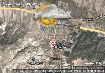 Çetince bugünkü hava durumu haritası