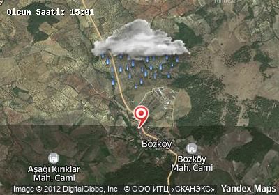 Bozköy hava durumu haritası
