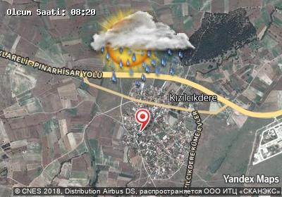Kızılcıkdere bugünkü hava durumu haritası
