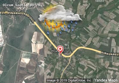 Üsküpdere bugünkü hava durumu haritası