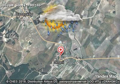 Develi bugünkü hava durumu haritası