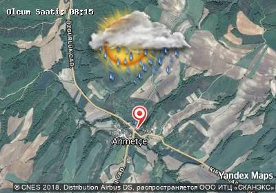 Ahmetçe bugünkü hava durumu haritası