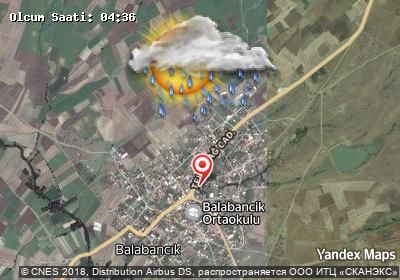 Balabancık bugünkü hava durumu haritası