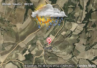 Develi bugünkü hava durumu haritası