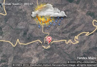 Kızılgüney bugünkü hava durumu haritası