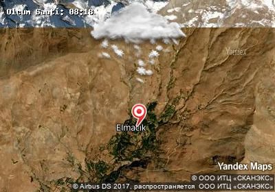 Elmacık bugünkü hava durumu haritası