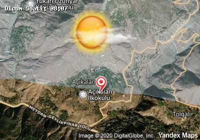 Açıkalan bugünkü hava durumu haritası