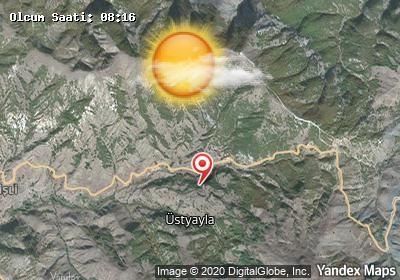 Üstyayla bugünkü hava durumu haritası