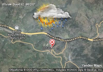 Ortaca bugünkü hava durumu haritası