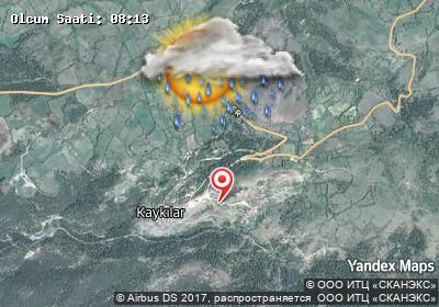 Kaykılar bugünkü hava durumu haritası