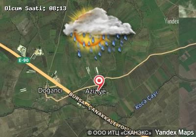 Aziziye bugünkü hava durumu haritası
