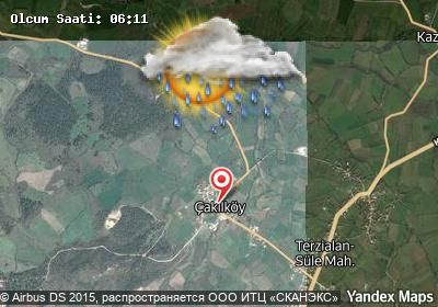 Çakılköy bugünkü hava durumu haritası