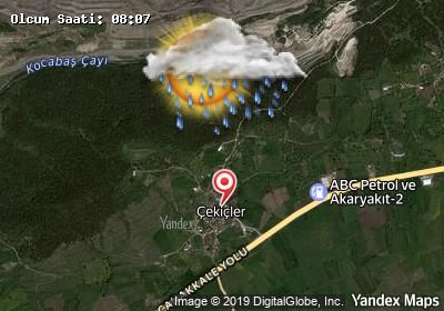 Çekiçler bugünkü hava durumu haritası