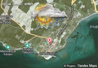 Seddülbahir bugünkü hava durumu haritası