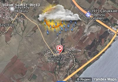 Sütlüce bugünkü hava durumu haritası