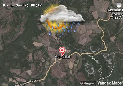 Akçaalan bugünkü hava durumu haritası