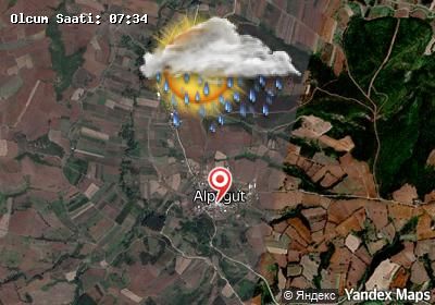 Alpagut bugünkü hava durumu haritası
