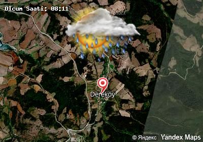 Dereköy bugünkü hava durumu haritası