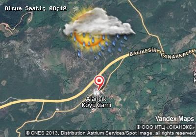 Alancık bugünkü hava durumu haritası