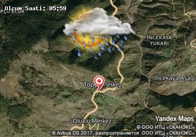 Topçu bugünkü hava durumu haritası