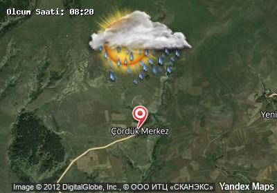Çördük bugünkü hava durumu haritası