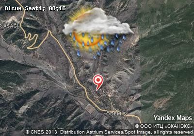 Ödemiş bugünkü hava durumu haritası