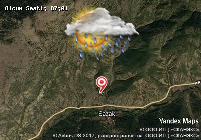 Sazak bugünkü hava durumu haritası